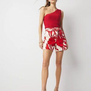 High Rise Floral Satin Short
